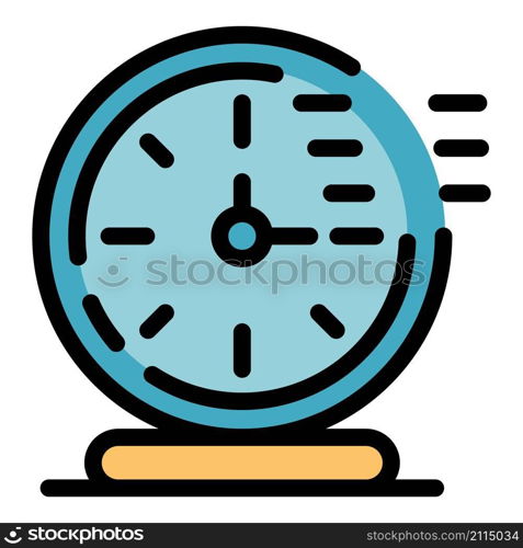 Timer clock stopwatch icon. Outline timer clock stopwatch vector icon color flat isolated. Timer clock stopwatch icon color outline vector