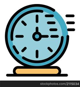 Timer clock stopwatch icon. Outline timer clock stopwatch vector icon color flat isolated. Timer clock stopwatch icon color outline vector