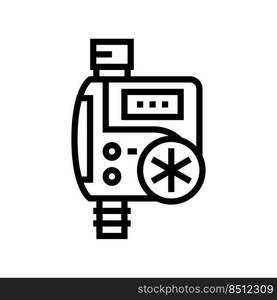 timer drip water irrigation line icon vector. timer drip water irrigation sign. isolated contour symbol black illustration. timer drip water irrigation line icon vector illustration