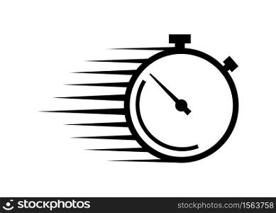 Timer fast delivery vector icon isolated on white background. Vector illustration of time stopwatch.. Timer fast delivery vector icon isolated on white background.