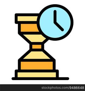 Timer hourglass icon outline vector. Duration time. Date general color flat. Timer hourglass icon vector flat