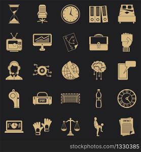 Timer icons set. Simple set of 25 timer vector icons for web for any design. Timer icons set, simple style