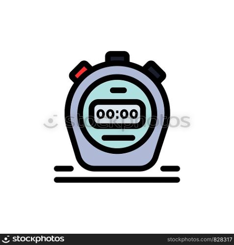 Timer, Stopwatch, Watch, Flat Color Icon. Vector icon banner Template
