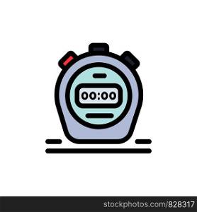 Timer, Stopwatch, Watch, Flat Color Icon. Vector icon banner Template
