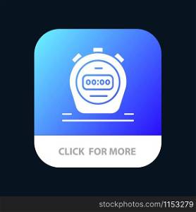 Timer, Stopwatch, Watch, Mobile App Button. Android and IOS Glyph Version