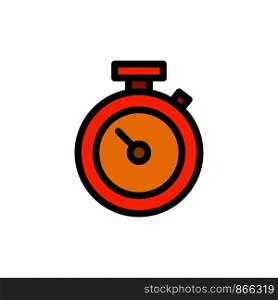 Timer, Stopwatch, Watch, Time Flat Color Icon. Vector icon banner Template