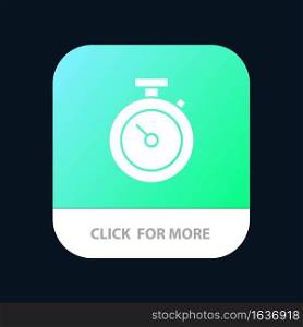 Timer, Stopwatch, Watch, Time Mobile App Button. Android and IOS Glyph Version
