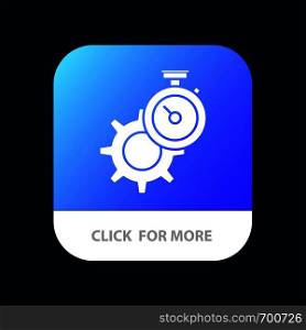 Timer, Time, Gear, Setting, Watch Mobile App Button. Android and IOS Glyph Version