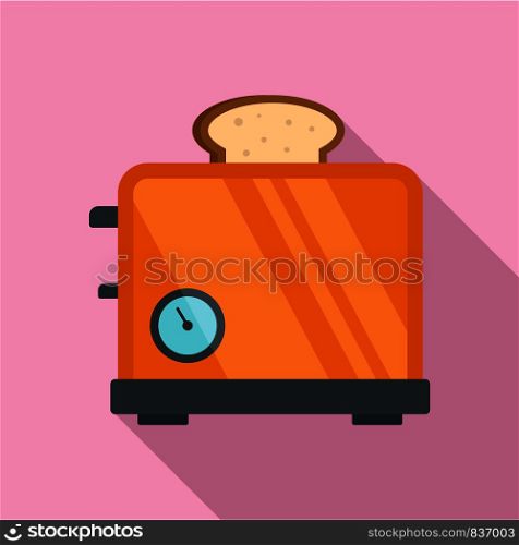 Timer toaster icon. Flat illustration of timer toaster vector icon for web design. Timer toaster icon, flat style