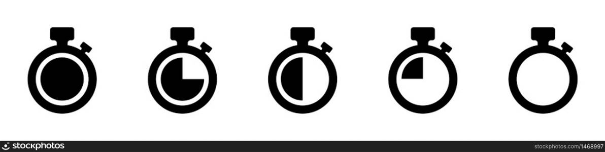 Timer vector icons on white background. Set of Timer. Countdown Timer vector icons. Eps10