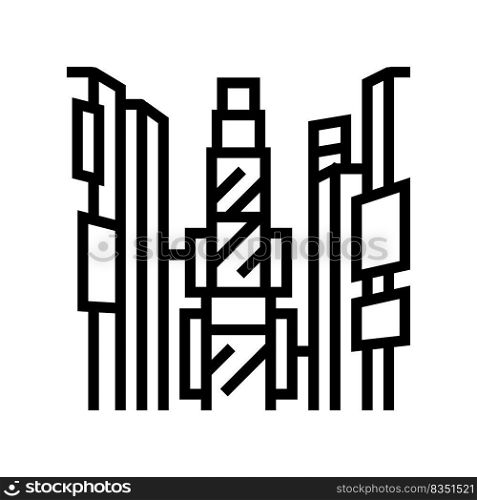times square line icon vector. times square sign. isolated contour symbol black illustration. times square line icon vector illustration