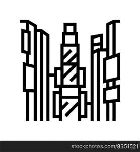times square line icon vector. times square sign. isolated contour symbol black illustration. times square line icon vector illustration