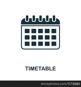 Timetable icon vector illustration. Creative sign from education icons collection. Filled flat Timetable icon for computer and mobile. Symbol, logo vector graphics.. Timetable vector icon symbol. Creative sign from education icons collection. Filled flat Timetable icon for computer and mobile