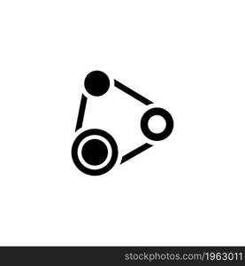 Timing Belt, Generator Strap vector icon. Simple flat symbol on white background. Timing belt icon. Generator strap sign.