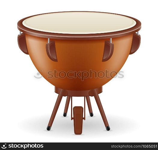 timpani drum musical instruments stock vector illustration isolated on white background