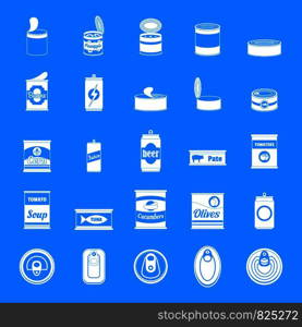 Tin can food package jar icons set. Simple illustration of 25 tin can food package jar vector icons for web. Tin can food package jar icons set, simple style