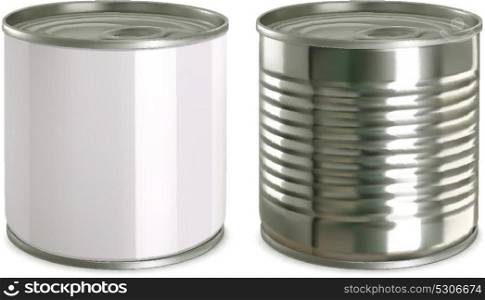 Tin can mock up. 3d realistic vector icon set