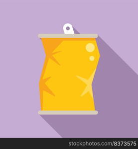 Tin can waste icon flat vector. Metal reuse. Garbage container. Tin can waste icon flat vector. Metal reuse