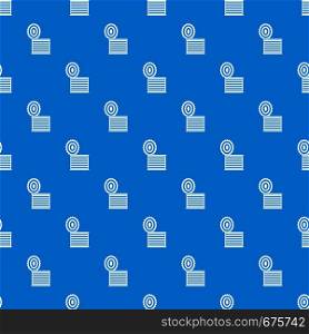Tincan pattern repeat seamless in blue color for any design. Vector geometric illustration. Tincan pattern seamless blue
