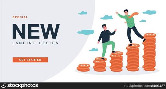 Tiny employer not giving promotion to employee. Career competition and struggle for money and leadership flat vector illustration. Pay gap concept for banner, website design or landing web page