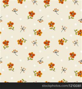 Tiny flowers and leaves. Gentle, spring floral seamless pattern.