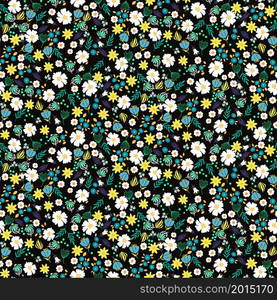 Tiny flowers vintage retro style background seamless pattern texture. Millefleur floral textile pattern.. Tiny flowers vintage retro style background seamless pattern texture.