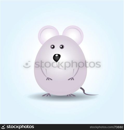 Tiny Mouse. Illustration of a young little rounded and tiny happy grey mouse