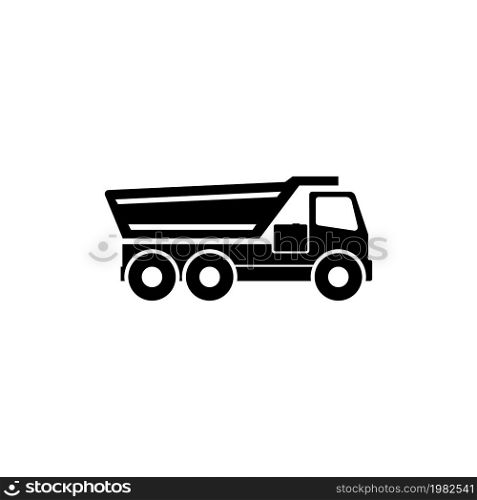 Tipper Truck. Flat Vector Icon illustration. Simple black symbol on white background. Tipper Truck sign design template for web and mobile UI element. Tipper Truck Flat Vector Icon