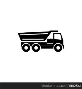 Tipper Truck. Flat Vector Icon illustration. Simple black symbol on white background. Tipper Truck sign design template for web and mobile UI element. Tipper Truck Flat Vector Icon