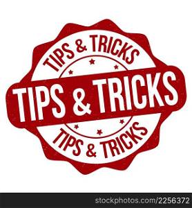 Tips and tricks grunge rubber st&on white background, vector illustration
