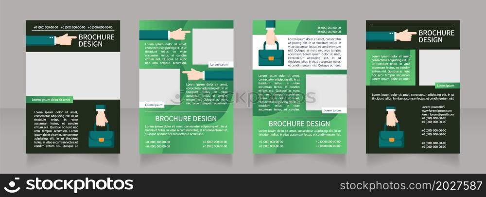 Tips for effective recruiting blank brochure layout design. Vertical poster template set with empty copy space for text. Premade corporate reports collection. Editable flyer 4 paper pages. Tips for effective recruiting blank brochure layout design