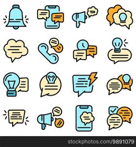 Tips icons set. Outline set of tips vector icons thin line color flat on white. Tips icons set vector flat