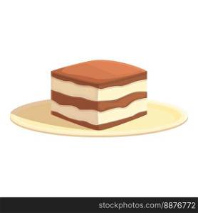 Tiramisu food icon cartoon vector. Cake dessert. Cocoa cream. Tiramisu food icon cartoon vector. Cake dessert