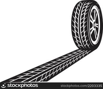 Tire and Track vector illustration