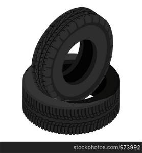 Tire icon. Isometric illustration of tire vector icon for web. Tire icon, isometric style