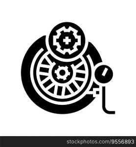 tire maintenance car mechanic glyph icon vector. tire maintenance car mechanic sign. isolated symbol illustration. tire maintenance car mechanic glyph icon vector illustration
