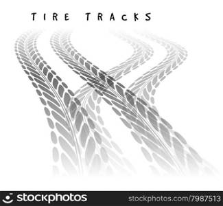 Tire track background. Tire track vector background in black and white style