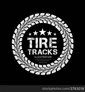 Tire tracks. Vector Illustration on black background