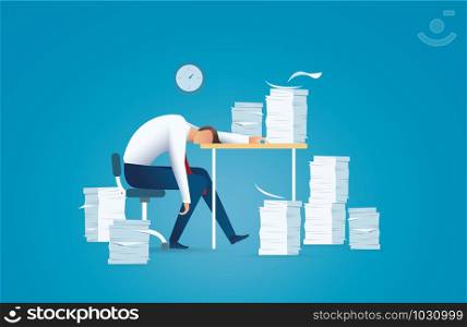 Tired business man. overworking concept vector illustration EPS10