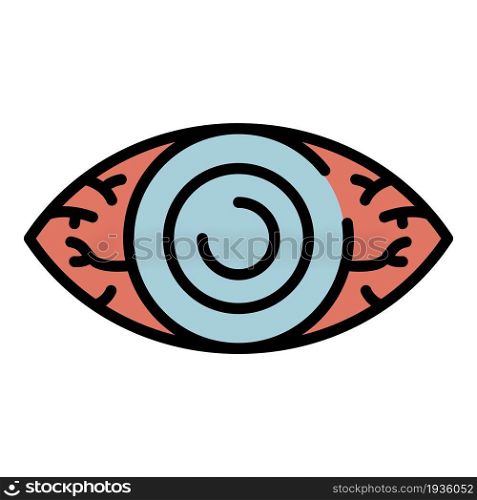 Tired eye icon. Outline tired eye vector icon color flat isolated. Tired eye icon color outline vector