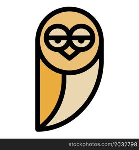 Tired owl icon. Outline tired owl vector icon color flat isolated. Tired owl icon color outline vector