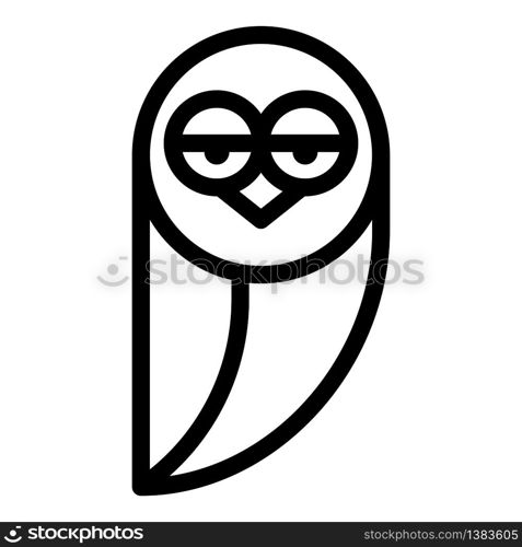 Tired owl icon. Outline tired owl vector icon for web design isolated on white background. Tired owl icon, outline style