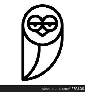 Tired owl icon. Outline tired owl vector icon for web design isolated on white background. Tired owl icon, outline style