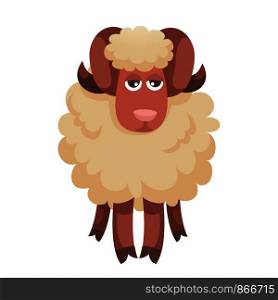 Tired ram icon. Cartoon of tired ram vector icon for web design isolated on white background. Tired ram icon, cartoon style