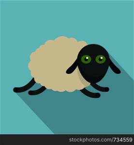 Tired sheep icon. Flat illustration of tired sheep vector icon for web design. Tired sheep icon, flat style