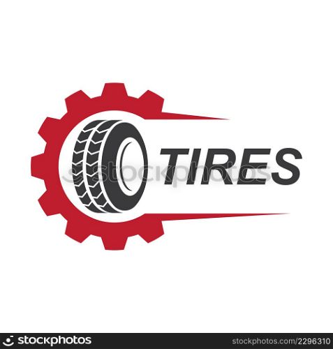 Tires and gear illustration logo vector template