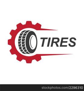 Tires and gear illustration logo vector template