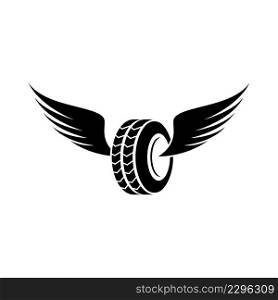 Tires and wing illustration logo vector template