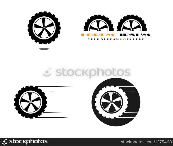 Tires service icon.Vector badge with wheel for tire service.