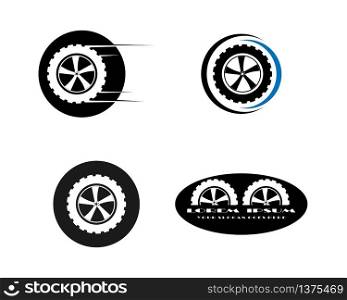 Tires service icon.Vector badge with wheel for tire service.